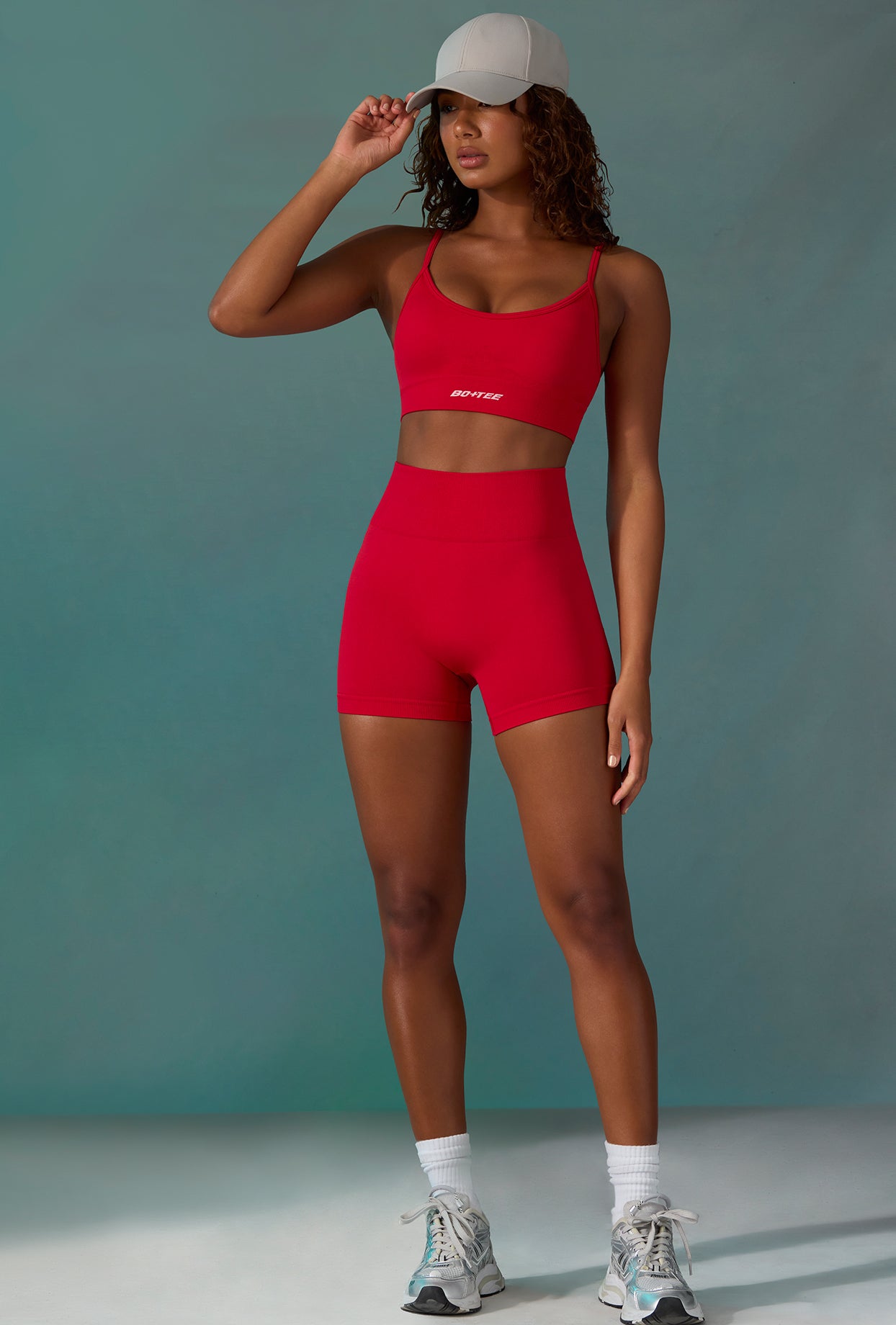 Super Sculpt Seamless Mini Shorts in Tango Red