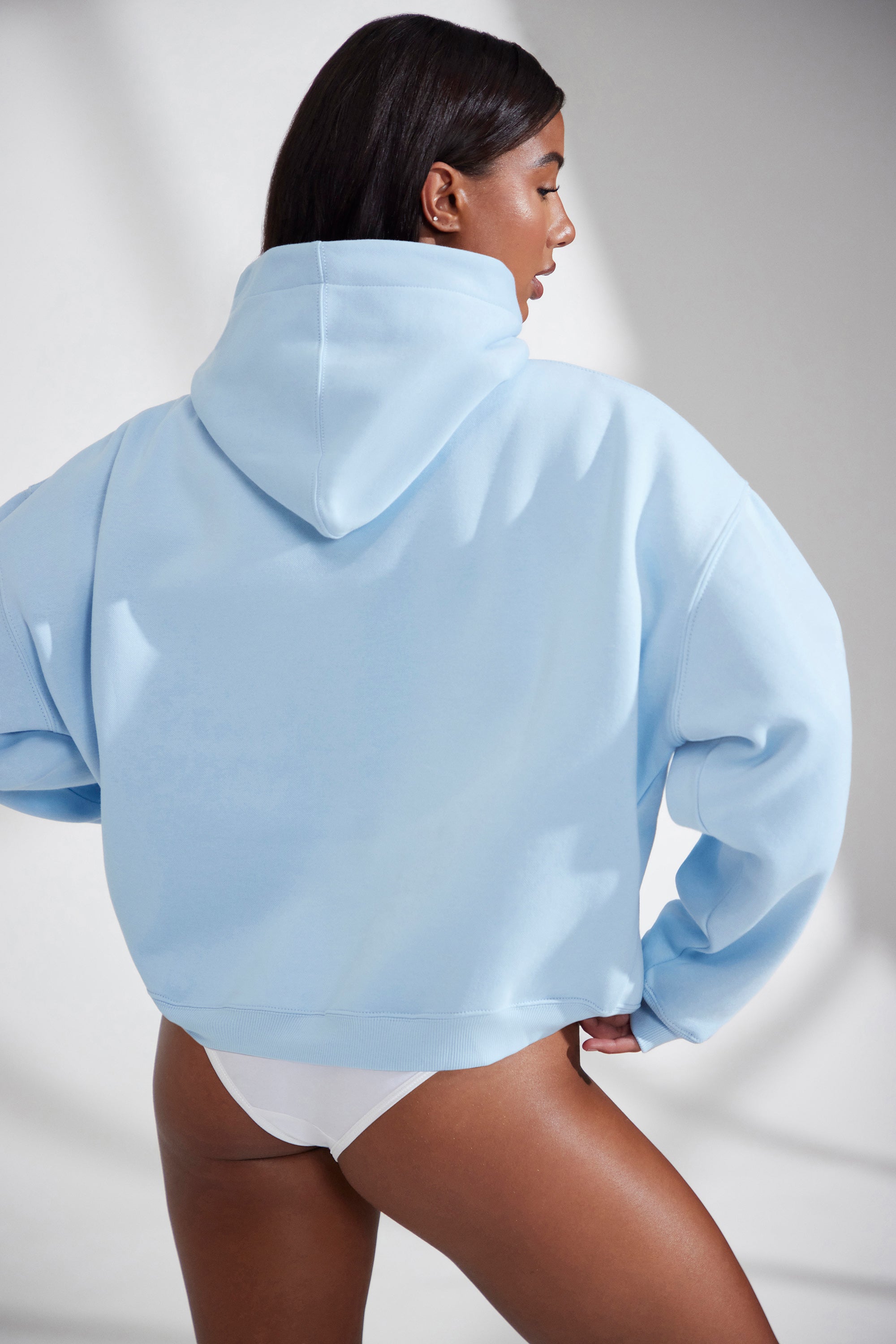 Oversized Hooded Sweatshirt in Baby Blue