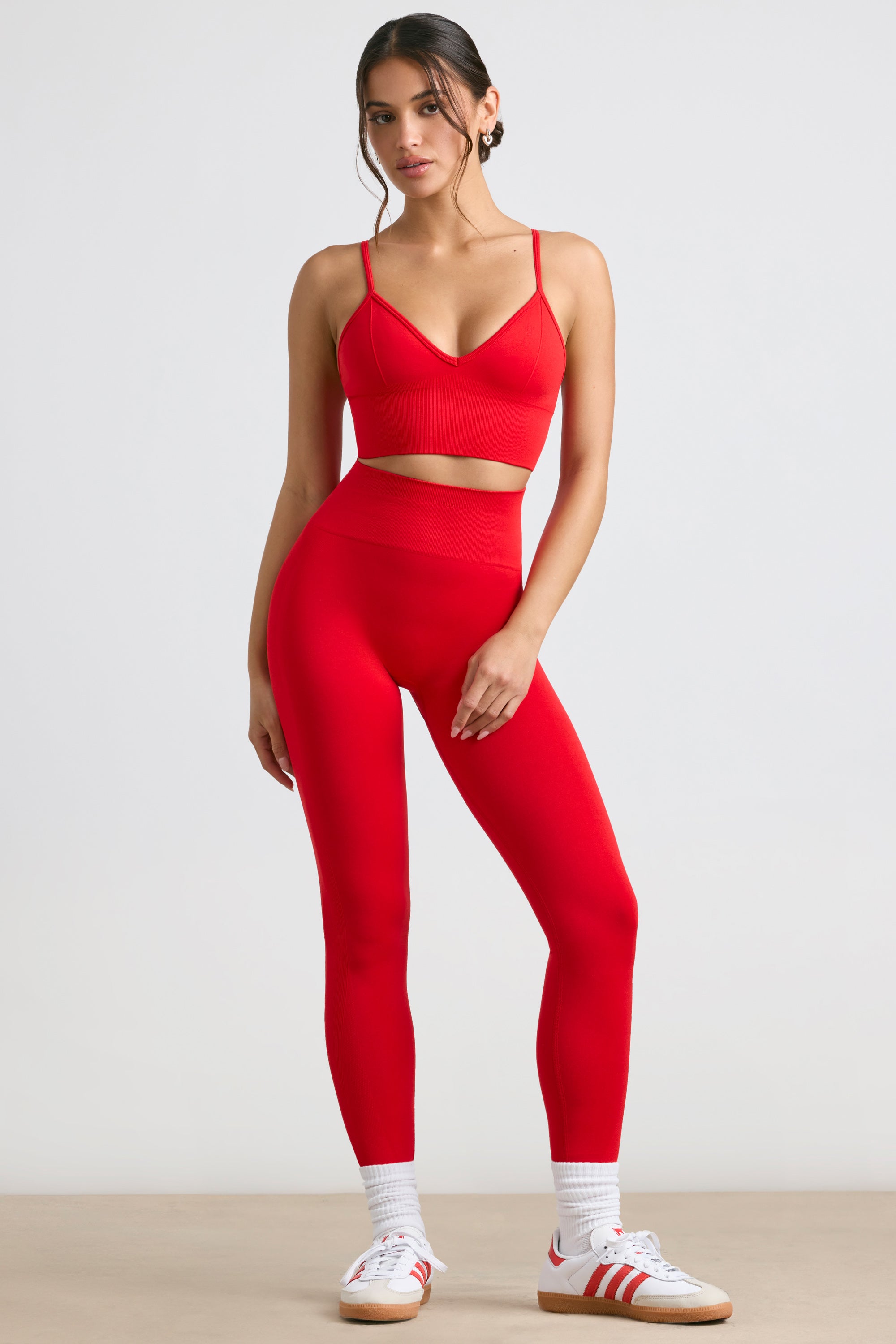 High-Waist Define Luxe Leggings in Red