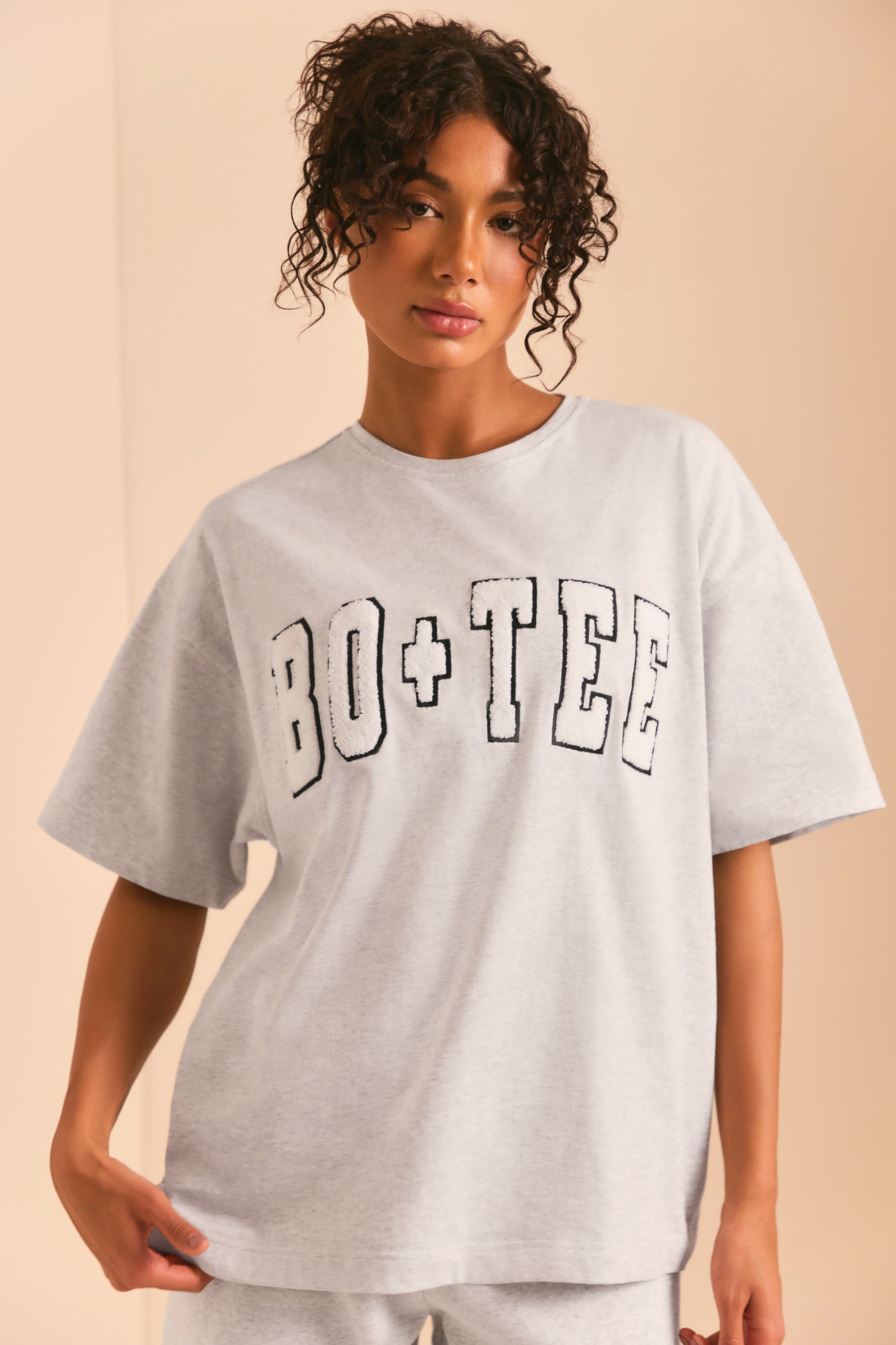 Oversized Short Sleeve T-Shirt in Heather Grey