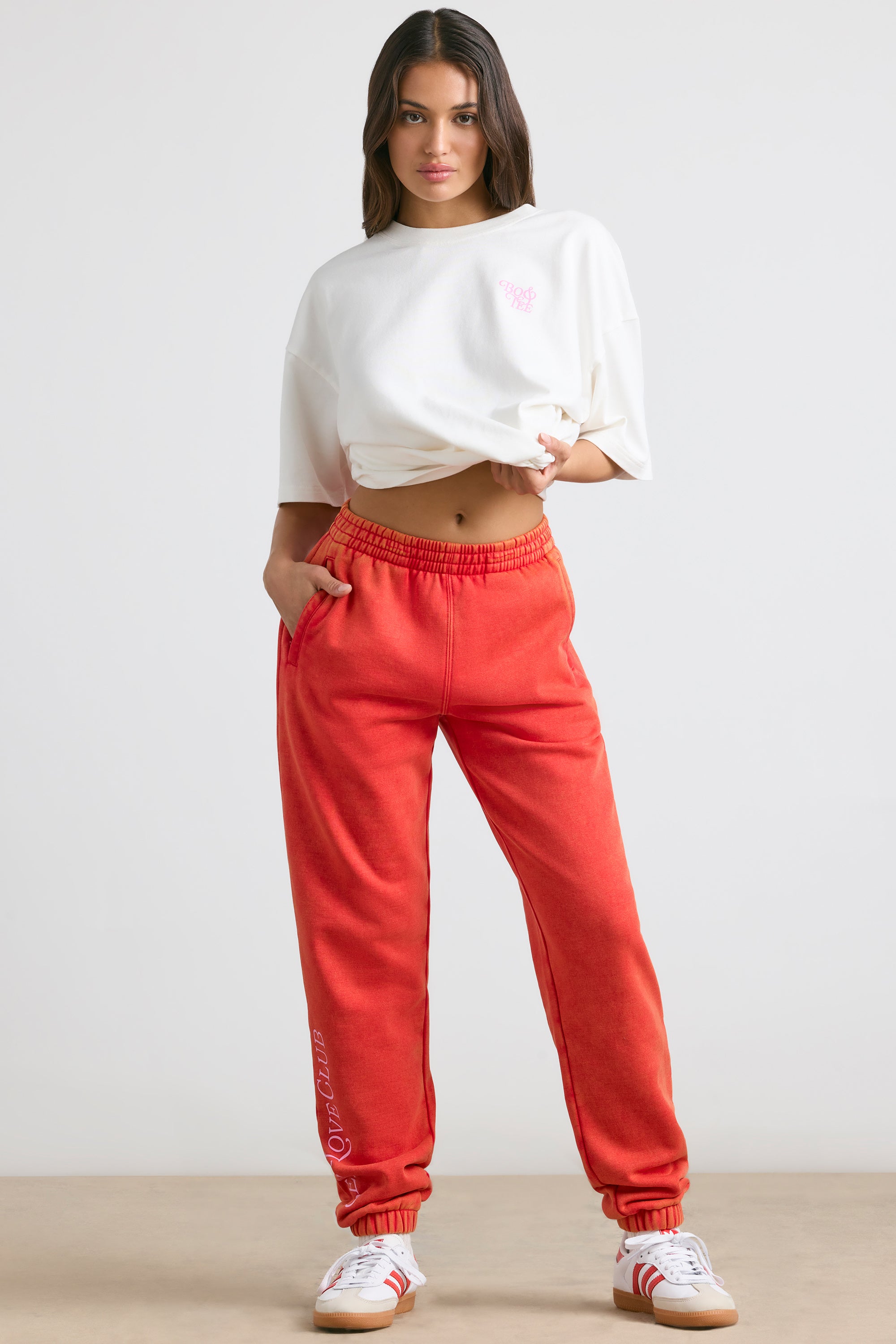 Petite Oversized Joggers in Red