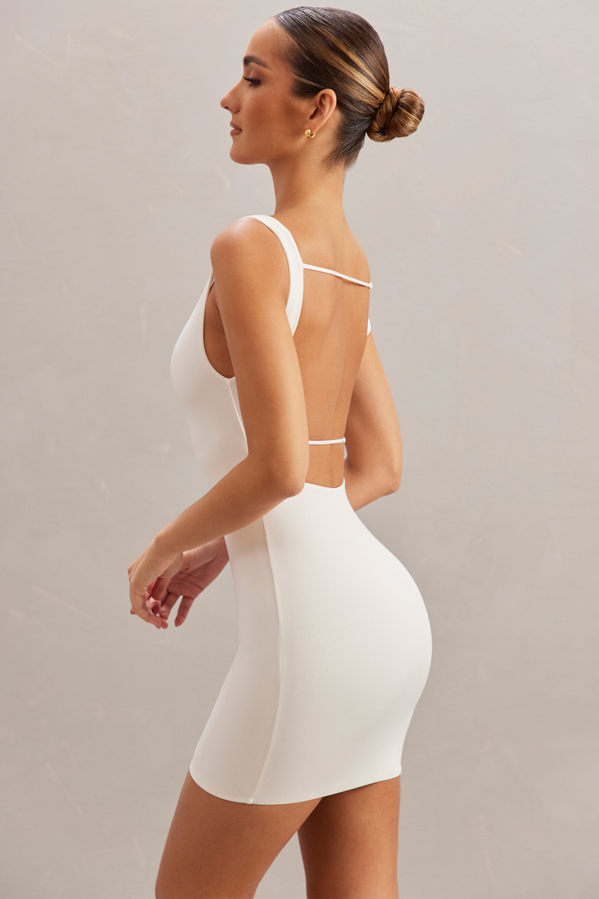 Open Back Mini Dress in Ivory