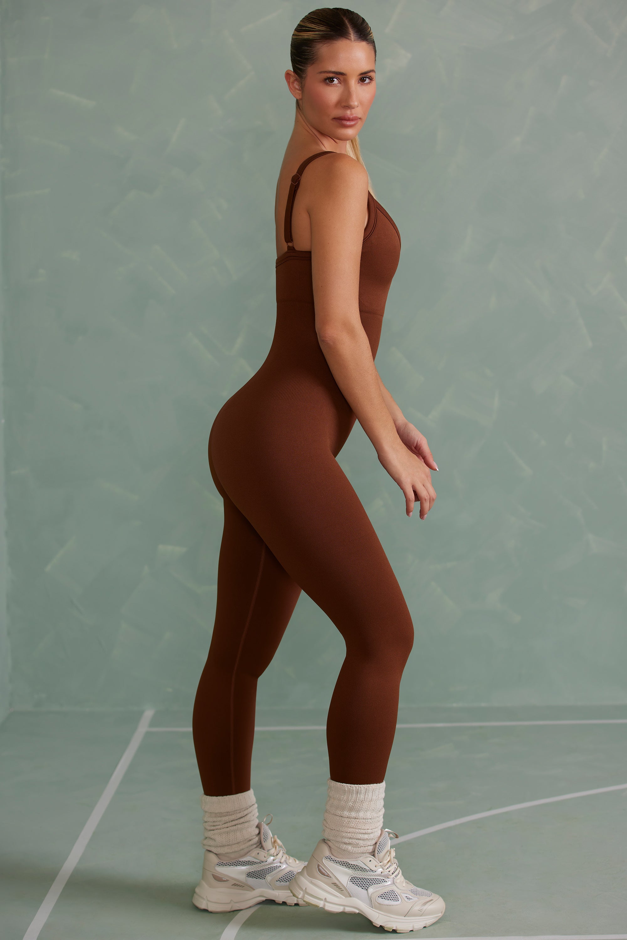 Super Sculpt Unitard in Copper Brown