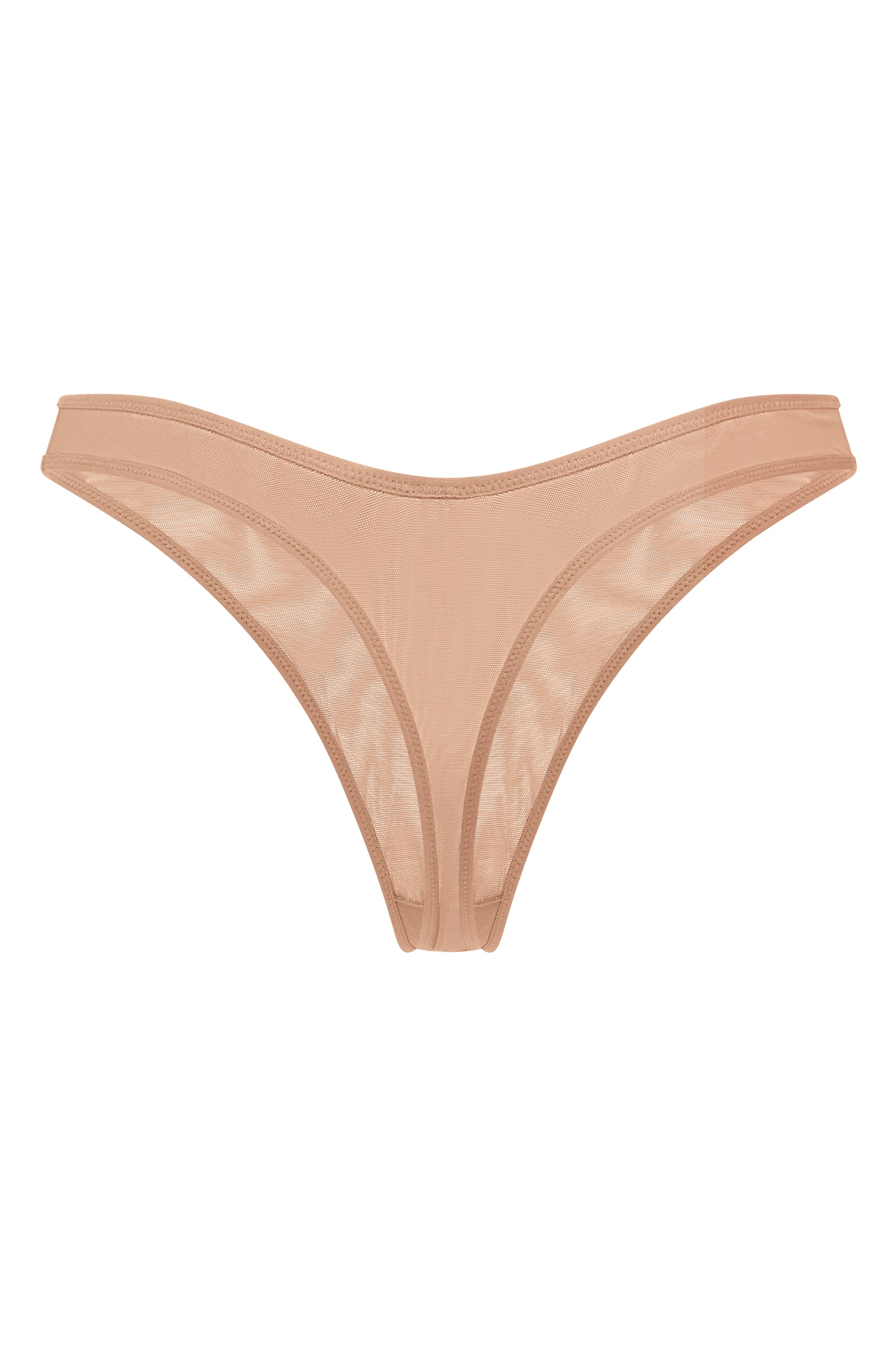 Soft Mesh Thong in Warm Peach