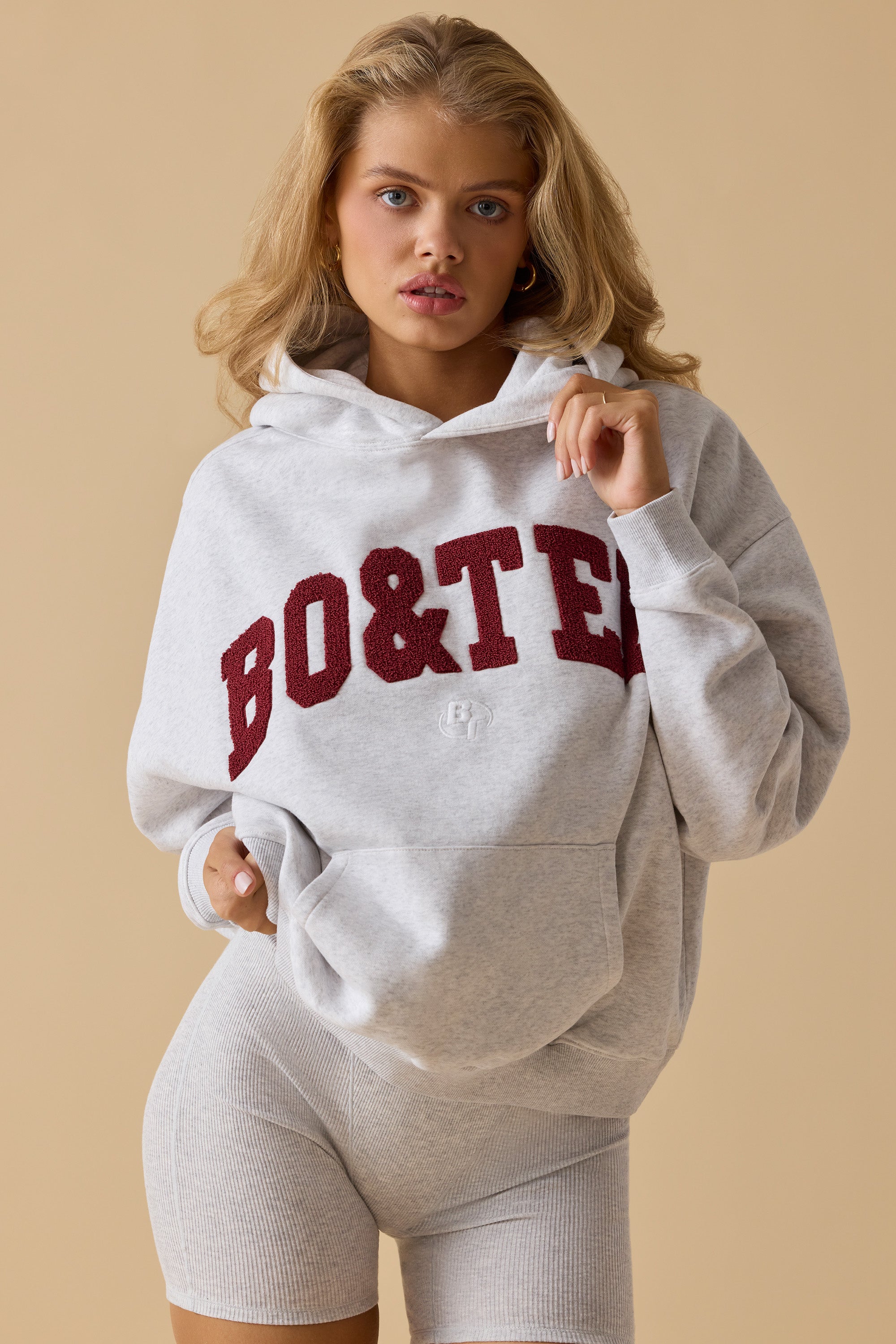 Oversized Hooded Sweatshirt in Heather Grey