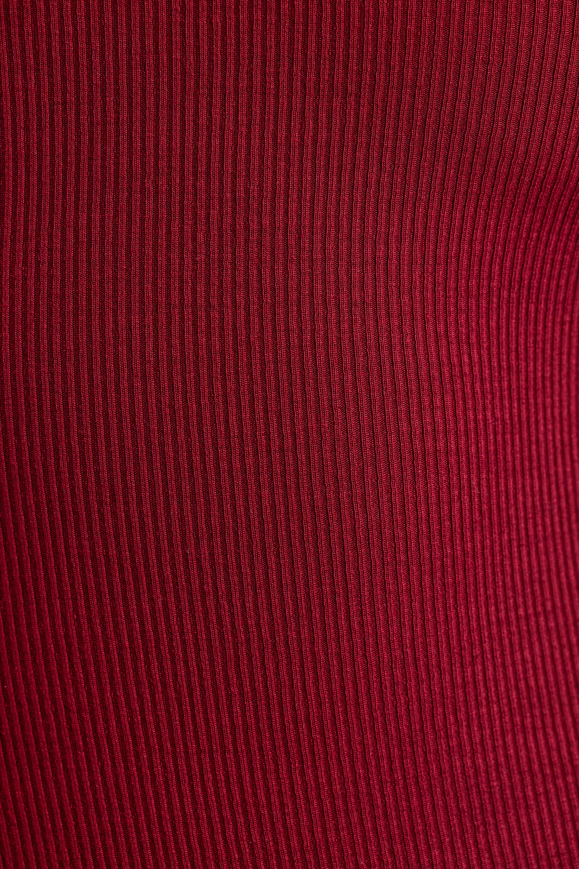 Ribbed Modal Long Sleeve Bodysuit in Maroon