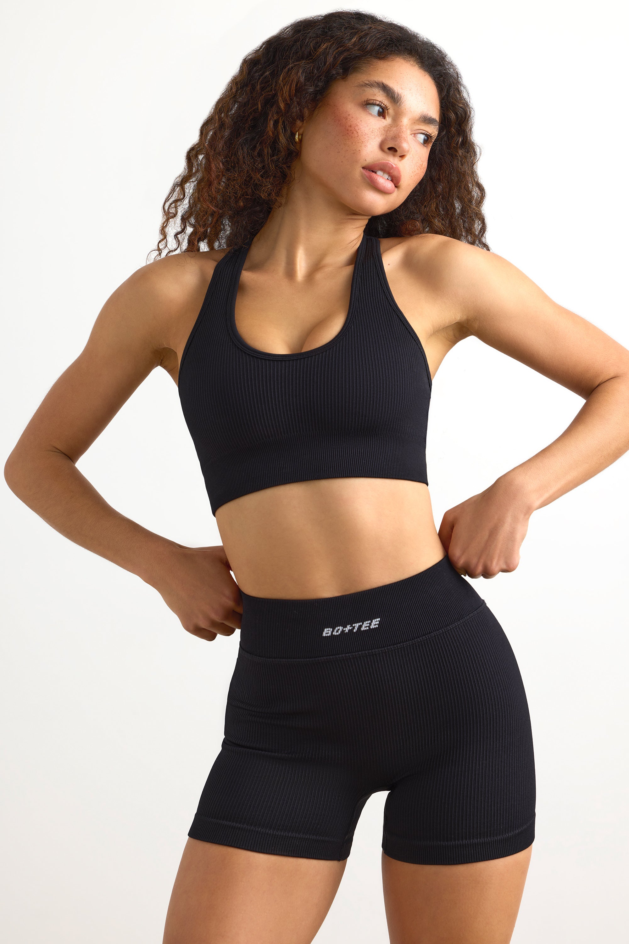 FlexiRib Mini Shorts in Black