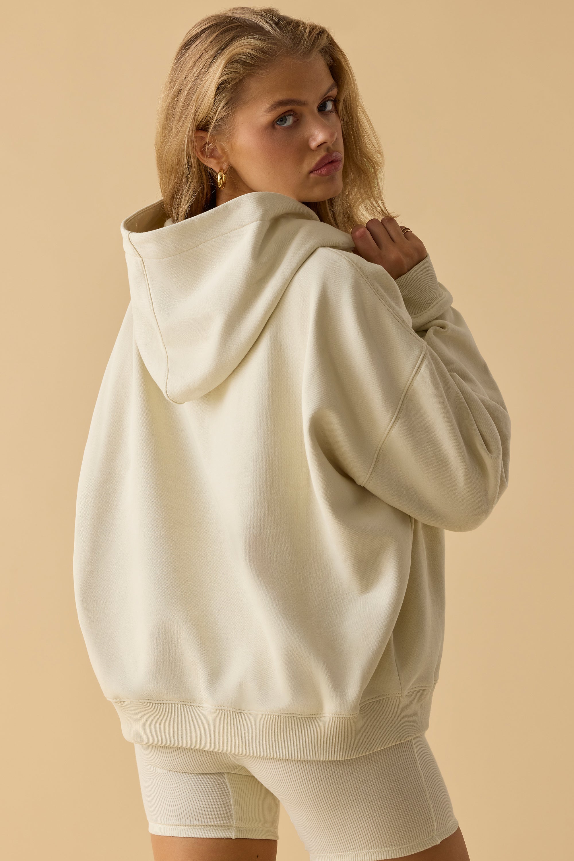 Oversized Hooded Sweatshirt in Bone