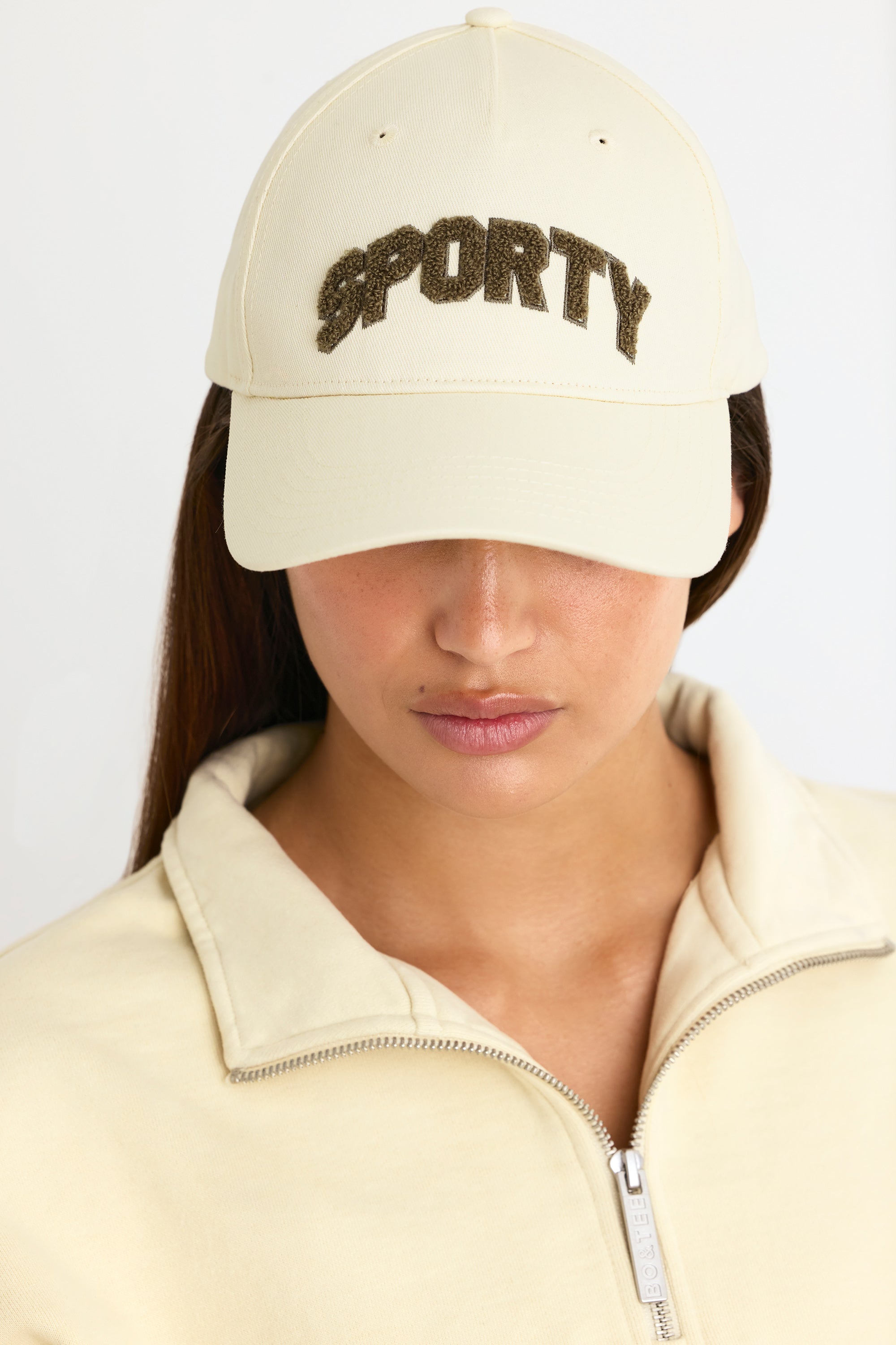 Appliqué Baseball Cap in Bone