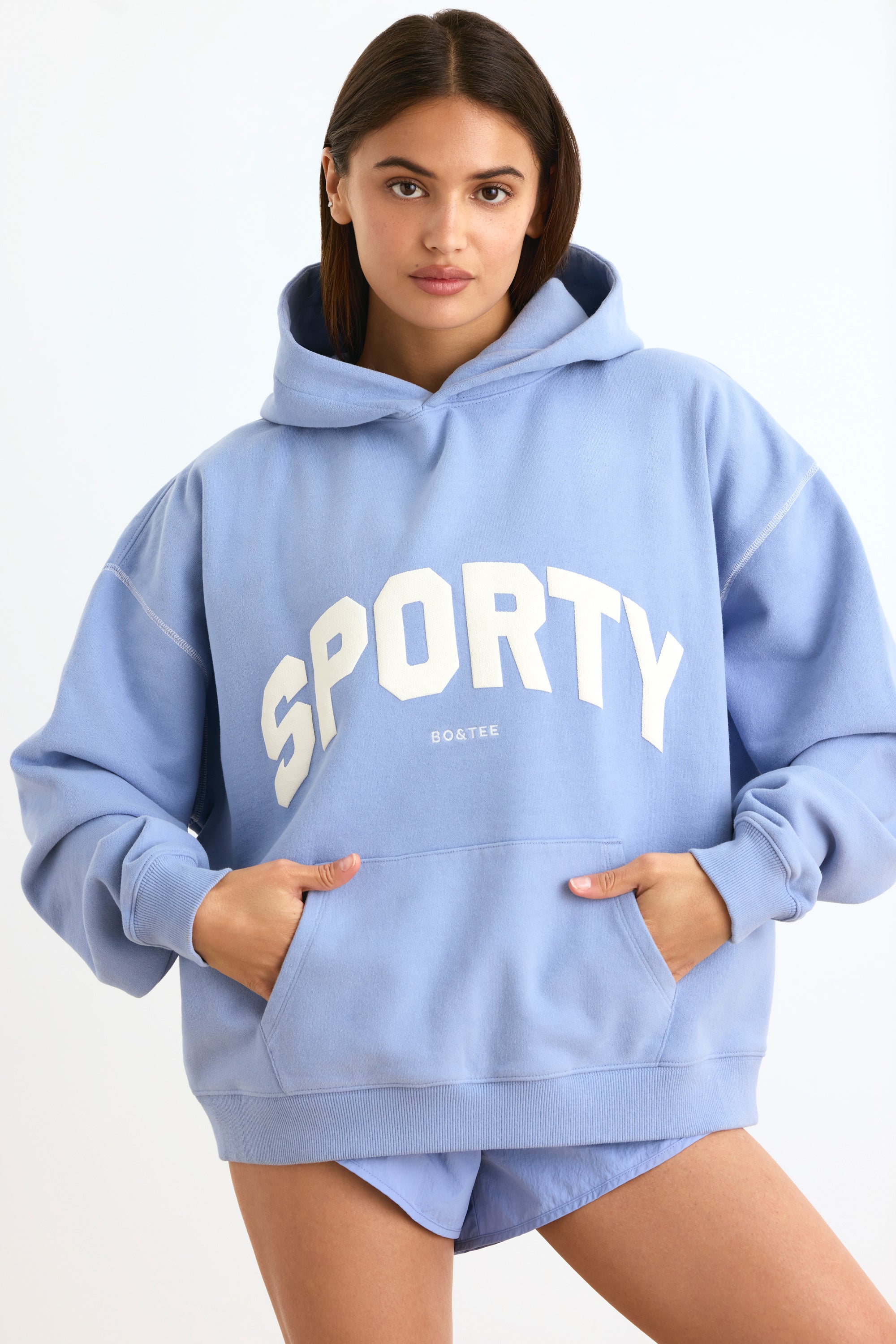 Oversized Hoodie in Lavender Blue