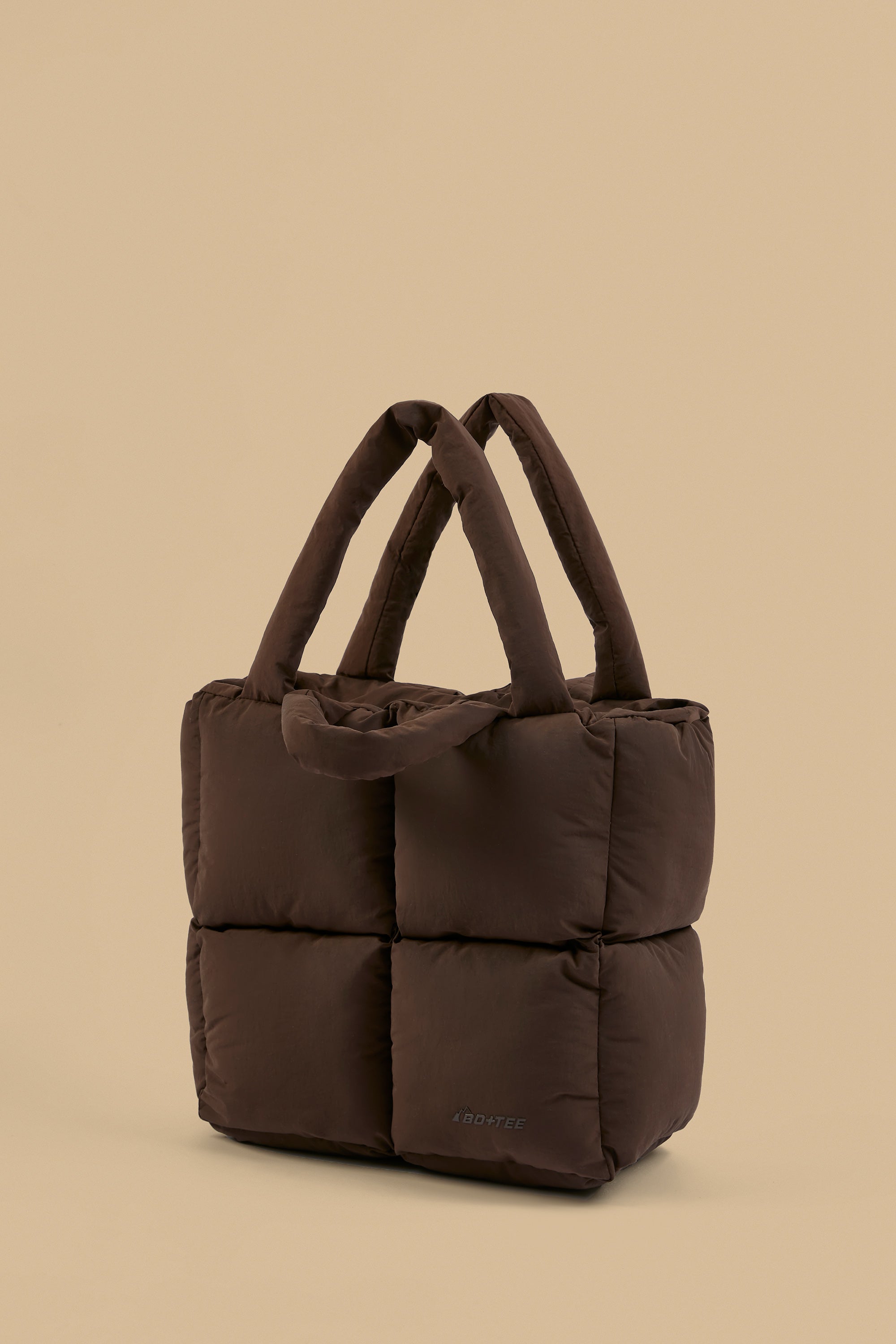 Quilted Puffer Bag in Mahogany