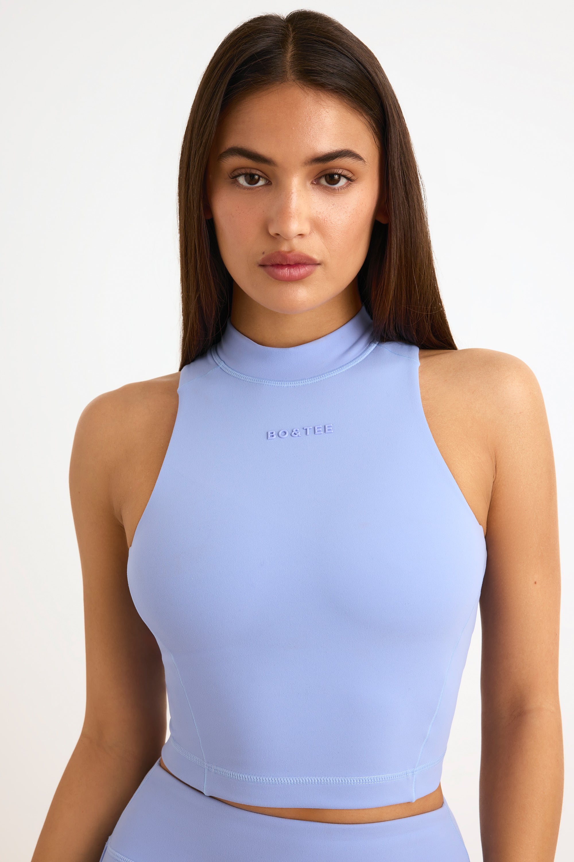 Soft Active High-Neck Tank Top in Lavender Blue