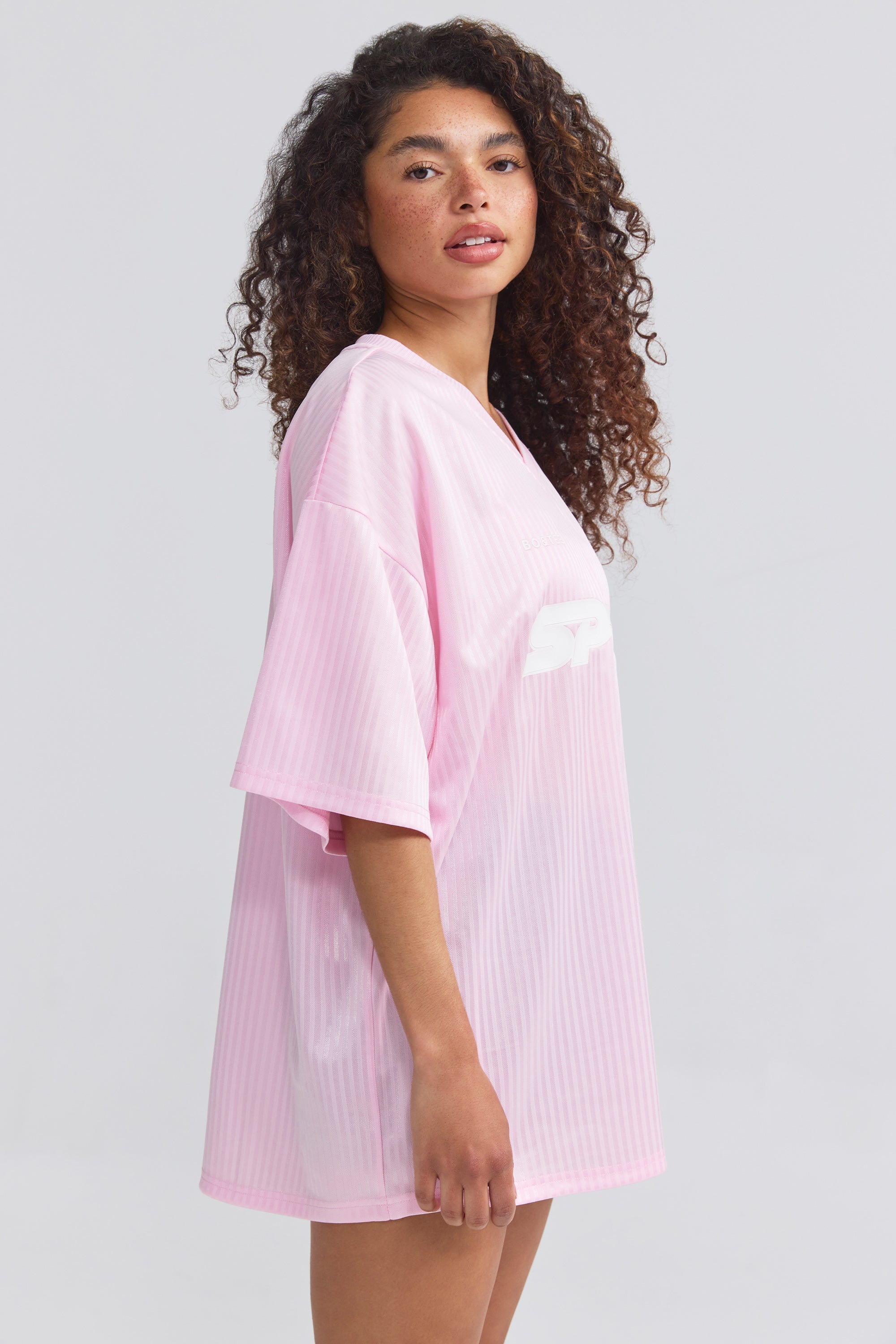 Oversized Piqué T-Shirt in Baby Pink