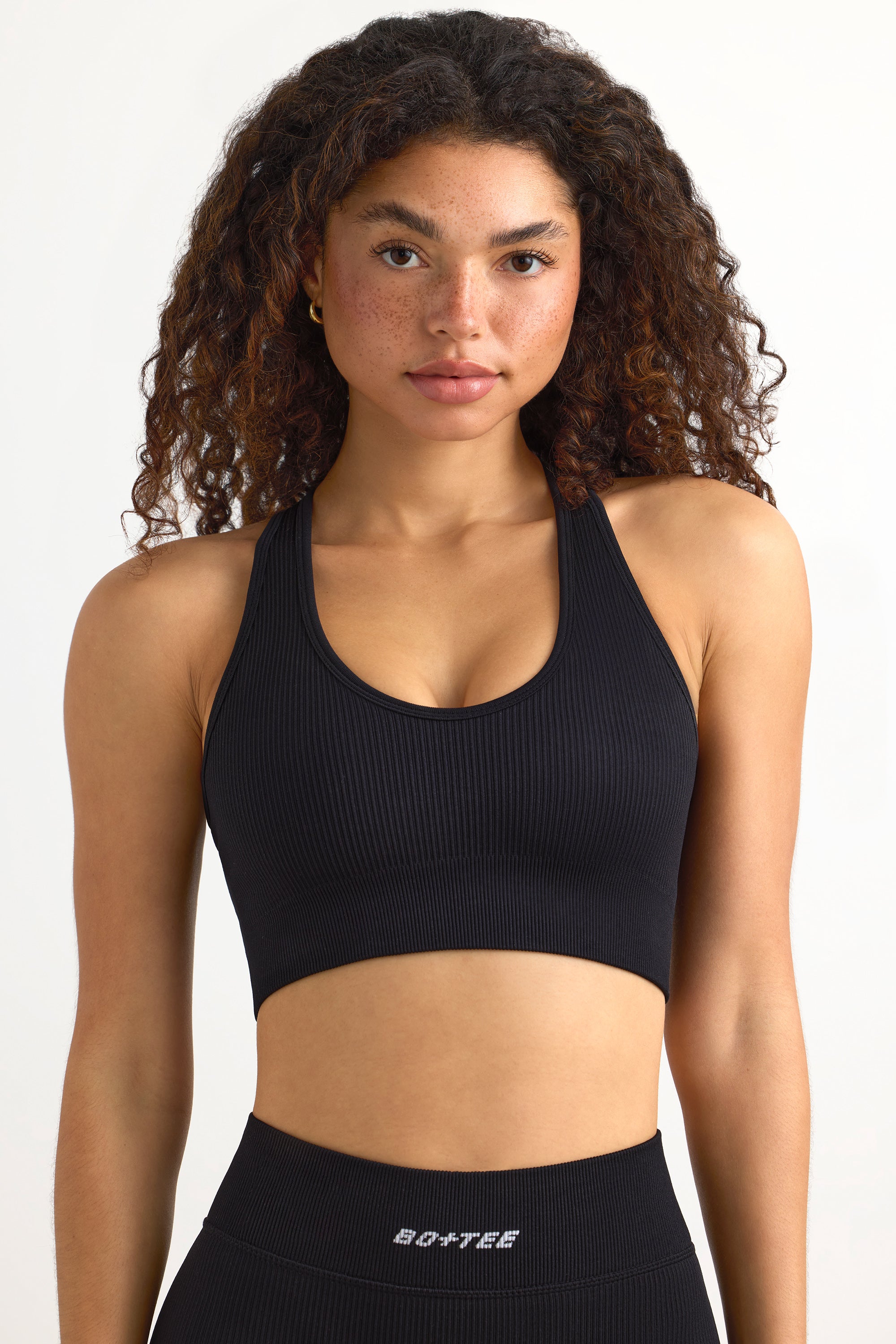 FlexiRib Racerback Sports Bra in Black