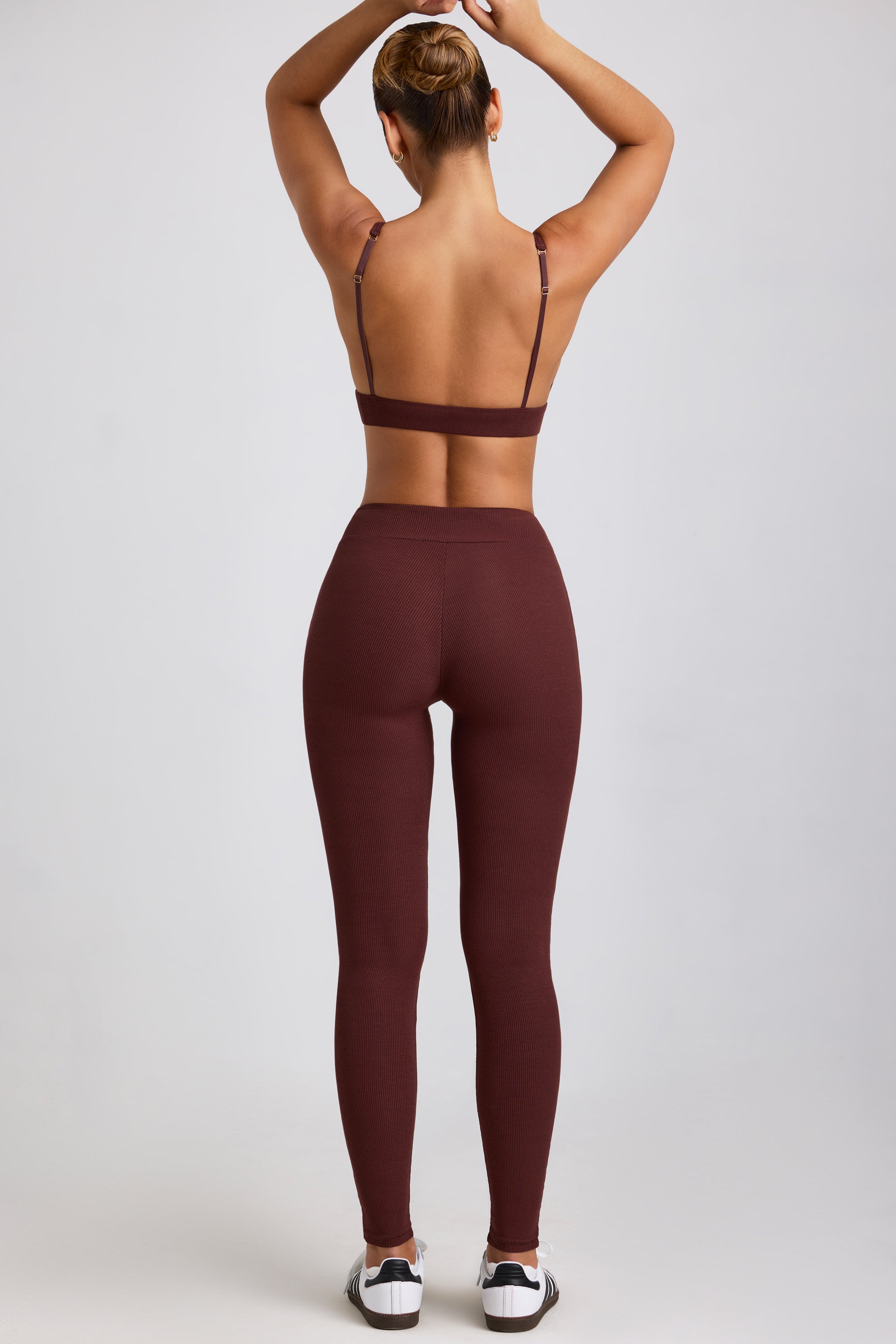 Tall Ribbed Modal High Waist Leggings in Espresso