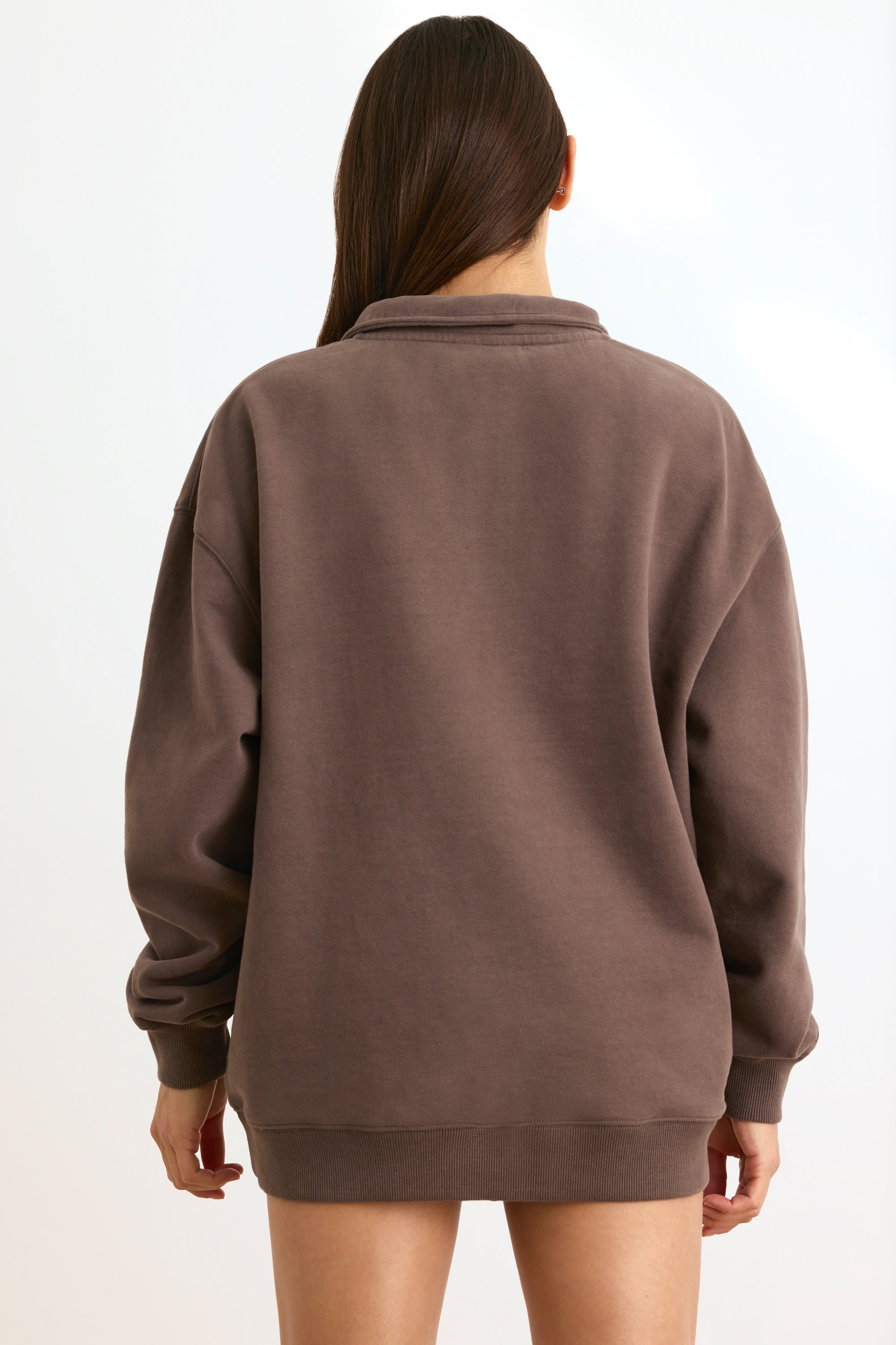 Quarter-Zip Sweatshirt in Espresso