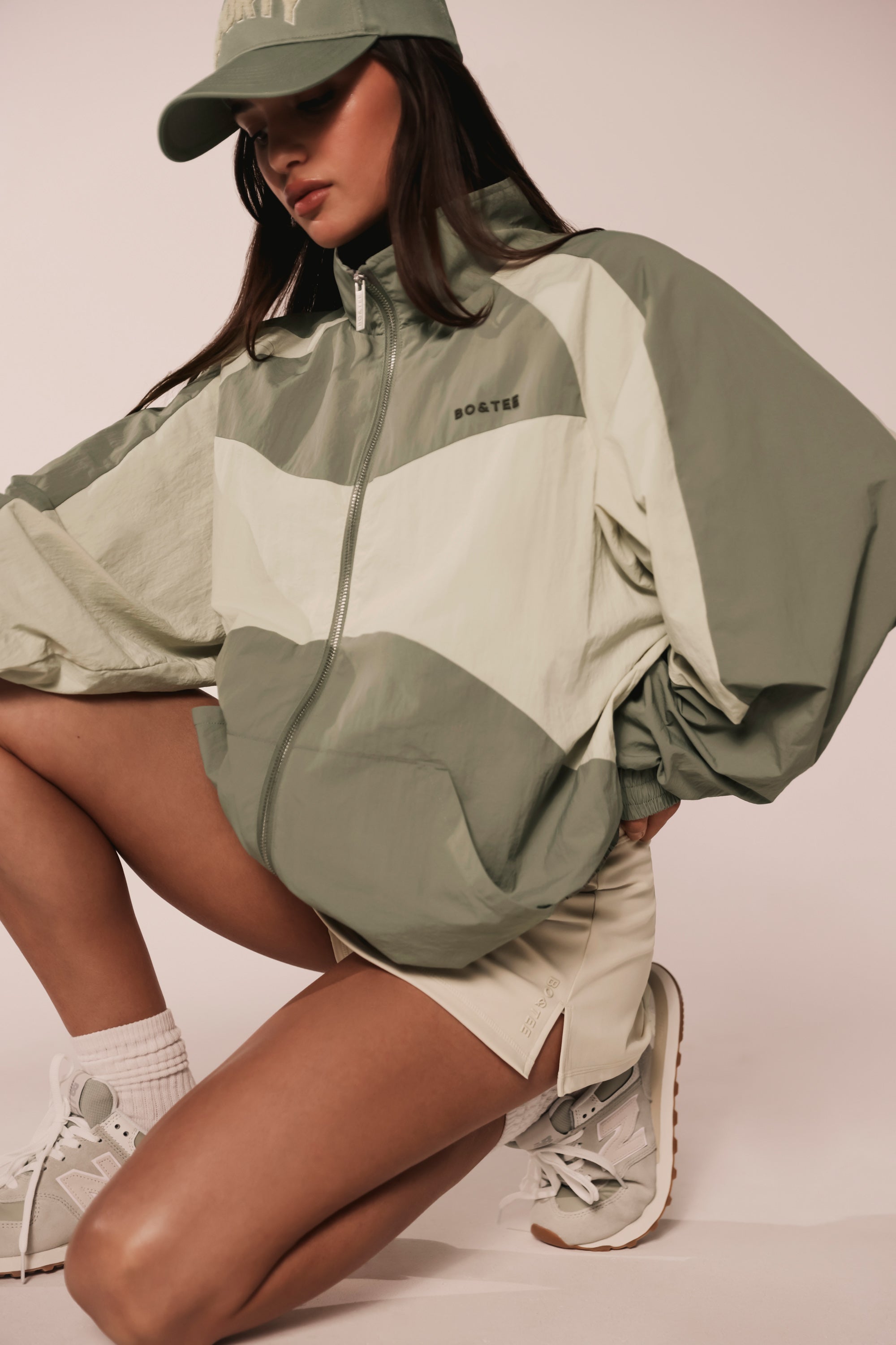 Colourblock Track Jacket in Mineral