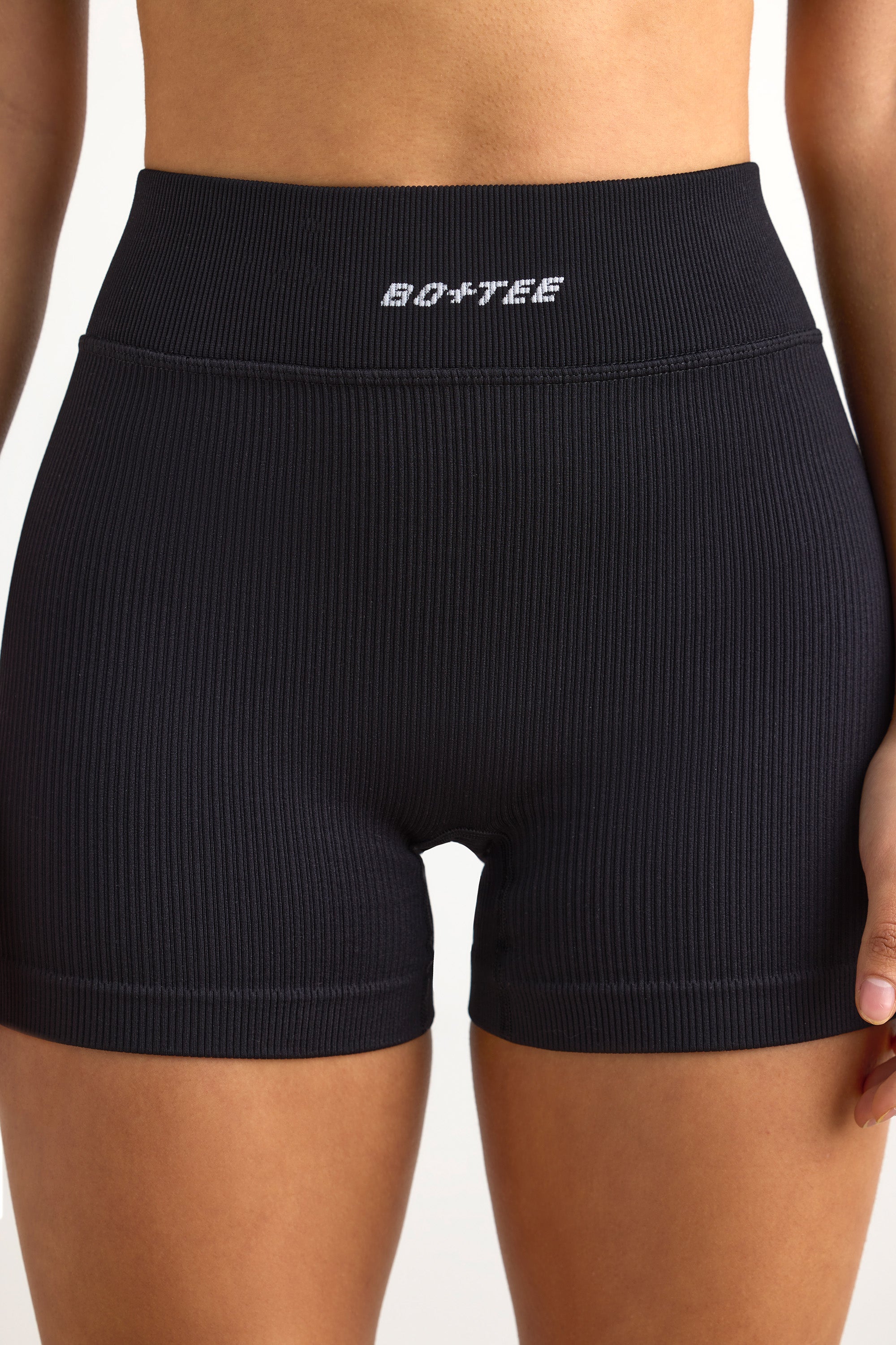 FlexiRib Mini Shorts in Black